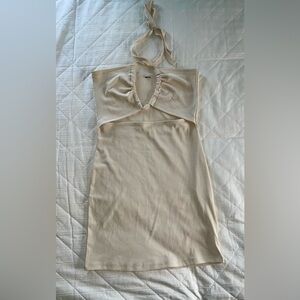 Prive SXY Halterneck tied backless cutout bodycon dress